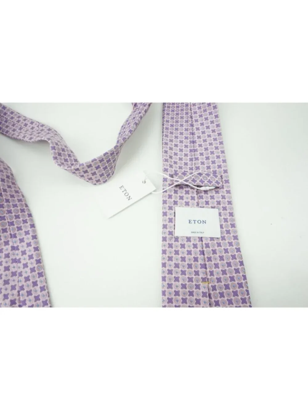 Eton Violet Periwinkle Foulard 100% Silk Tie Brand New With Tags